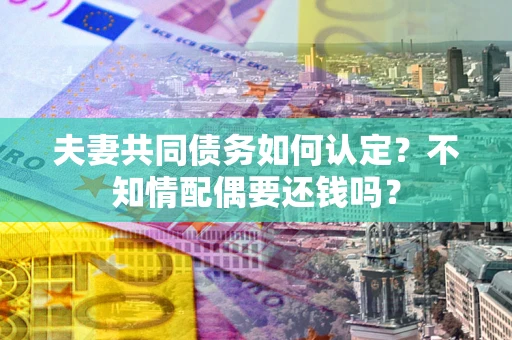 北京夫妻共同债务如何认定？不知情配偶要还钱吗？