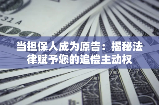北京当担保人成为原告:揭秘法律赋予您的追偿主动权 北京当担保人成为原告:揭秘法律赋予您的追偿主动权